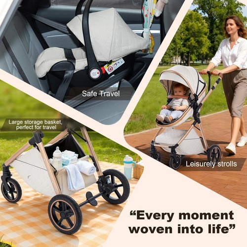 Premium baby stroller - 3-in-1,