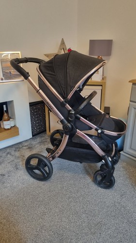 Egg pram diamond black - pram, rose